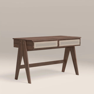Campbell Large Wooden 2 Drawer Desk | Walnut – Laura Ashley UK