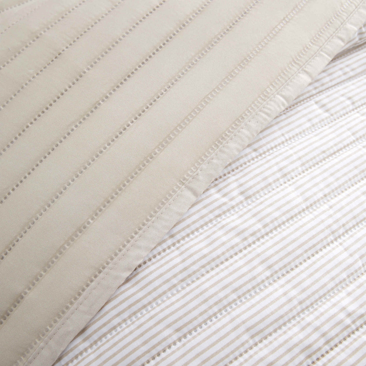 Catherine Lansfield Stripe Laura Ashley Bedspread - Natural