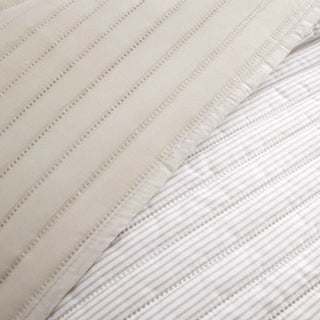 Catherine Lansfield Stripe Laura Ashley Bedspread - Natural