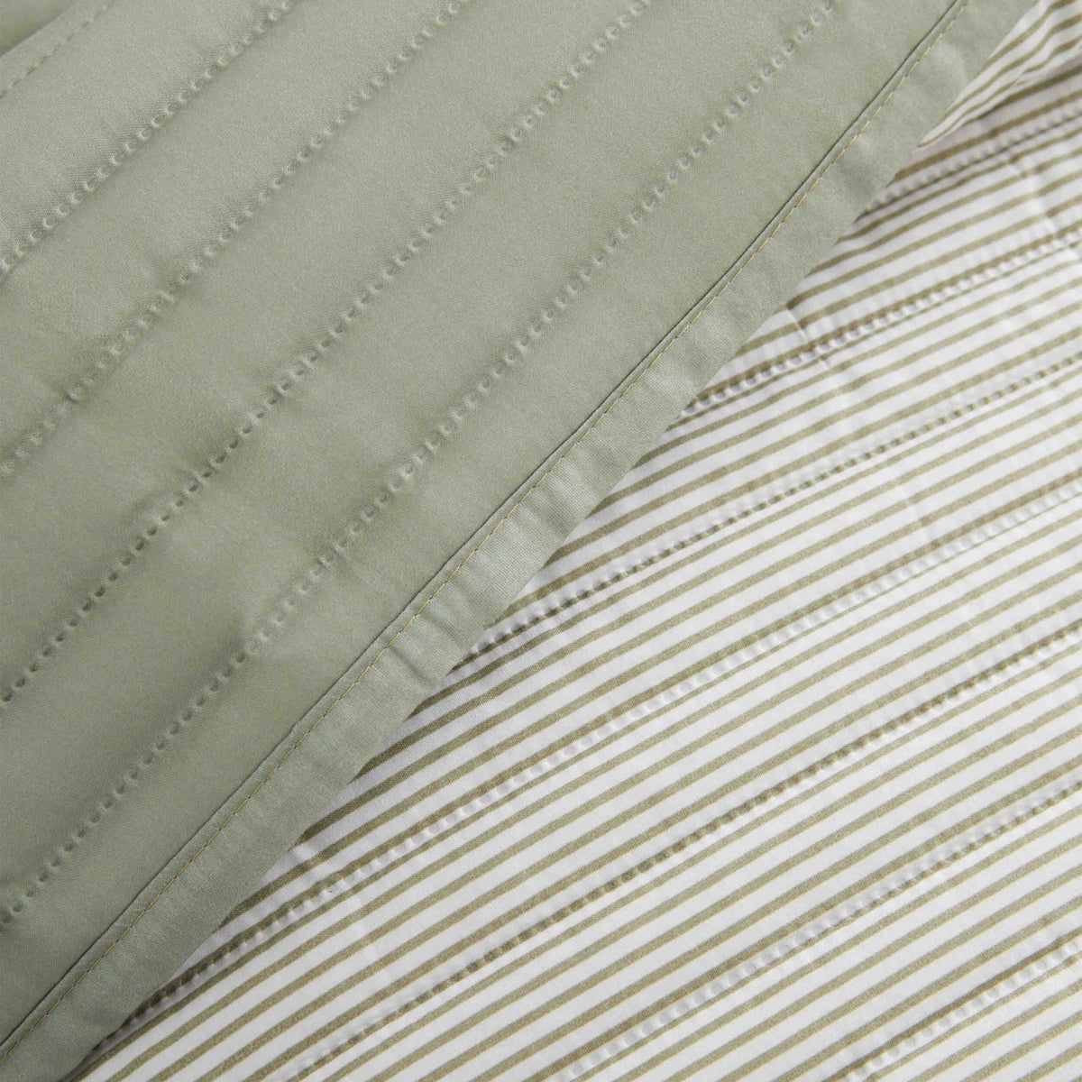 Catherine Lansfield Stripe Laura Ashley UK Bedspread - Green
