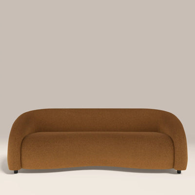 Chaplin 3 Seater Sofa | Caramel Brown Sustainable Mohair Velvet &amp; Walnut – Laura Ashley