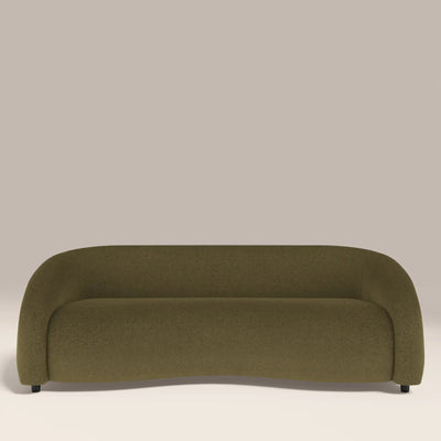 Chaplin 3 Seater Sofa | Moss Green Sustainable Mohair Velvet &amp; Walnut – Laura Ashley