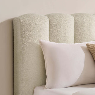 Cheshire Boucle Ottoman Storage Feather & Black Bed - Off White