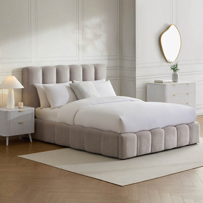 Cheshire Ottoman Storage Bed - Light Grey – Feather & Black