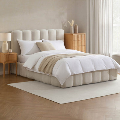 Cheshire Ottoman Storage Feather & Black Bed - Ivory