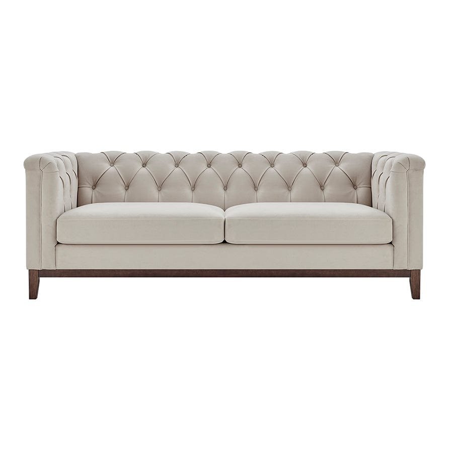 Chesterfield 3 Seater Sofa - Stone – Feather & Black