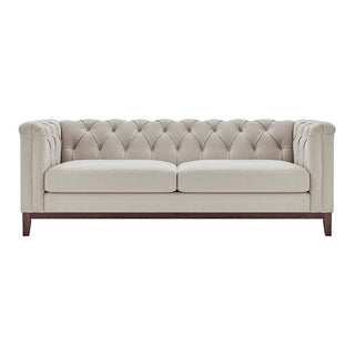 Chesterfield 3 Seater Sofa - Stone – Feather & Black