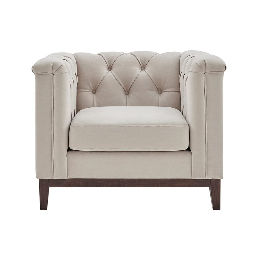 Chesterfield Armchair - Stone – Black & Feather