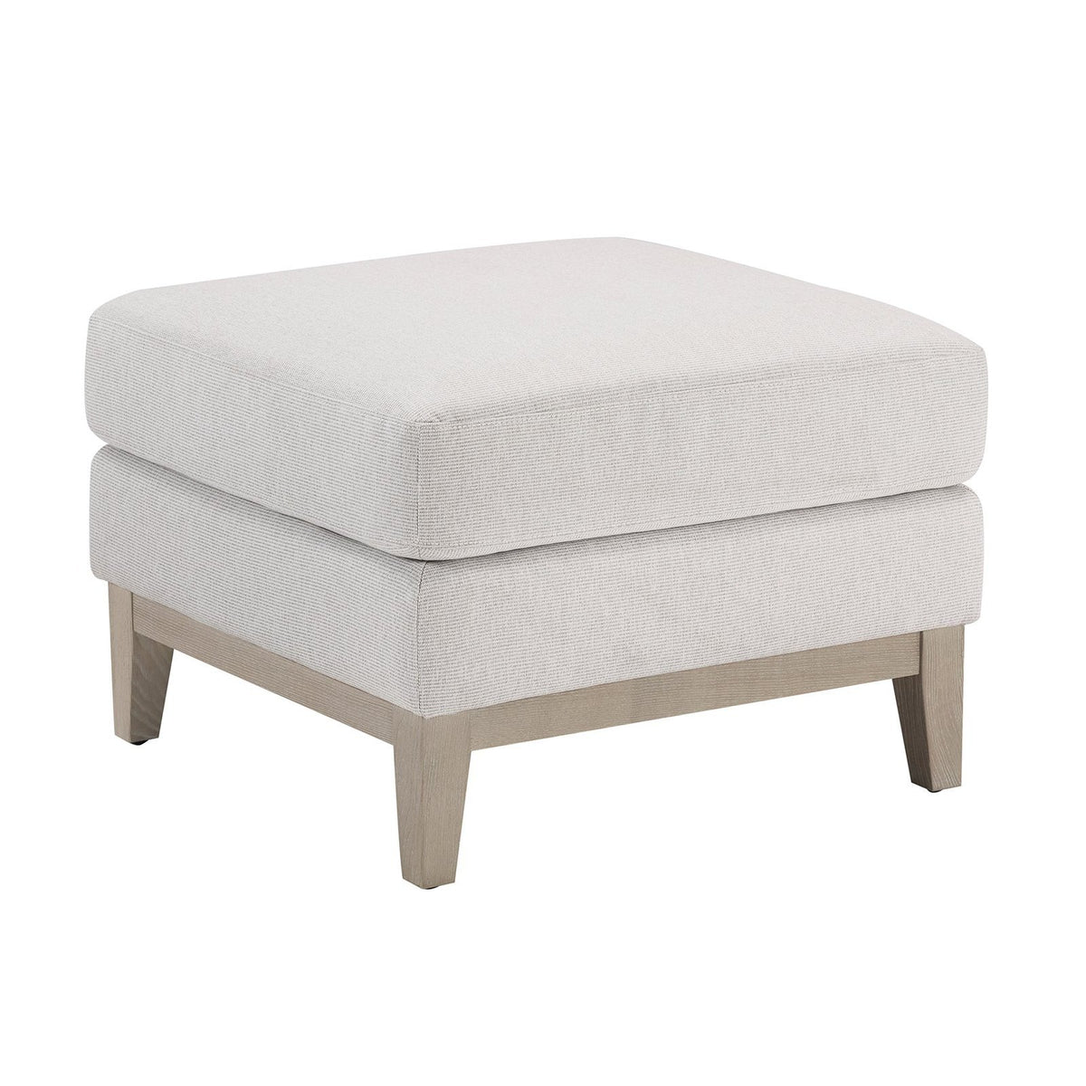 Chesterfield Pouffe - Natural Stripe – Feather & Black