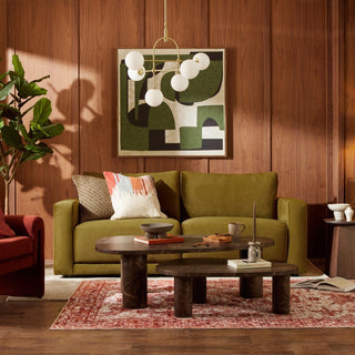 Chicago 2 Seater Feather & Black Sofa - Rich Green