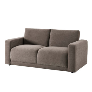 Chicago 2 Seater Sofa - Chenille Mushroom – Black & Feather
