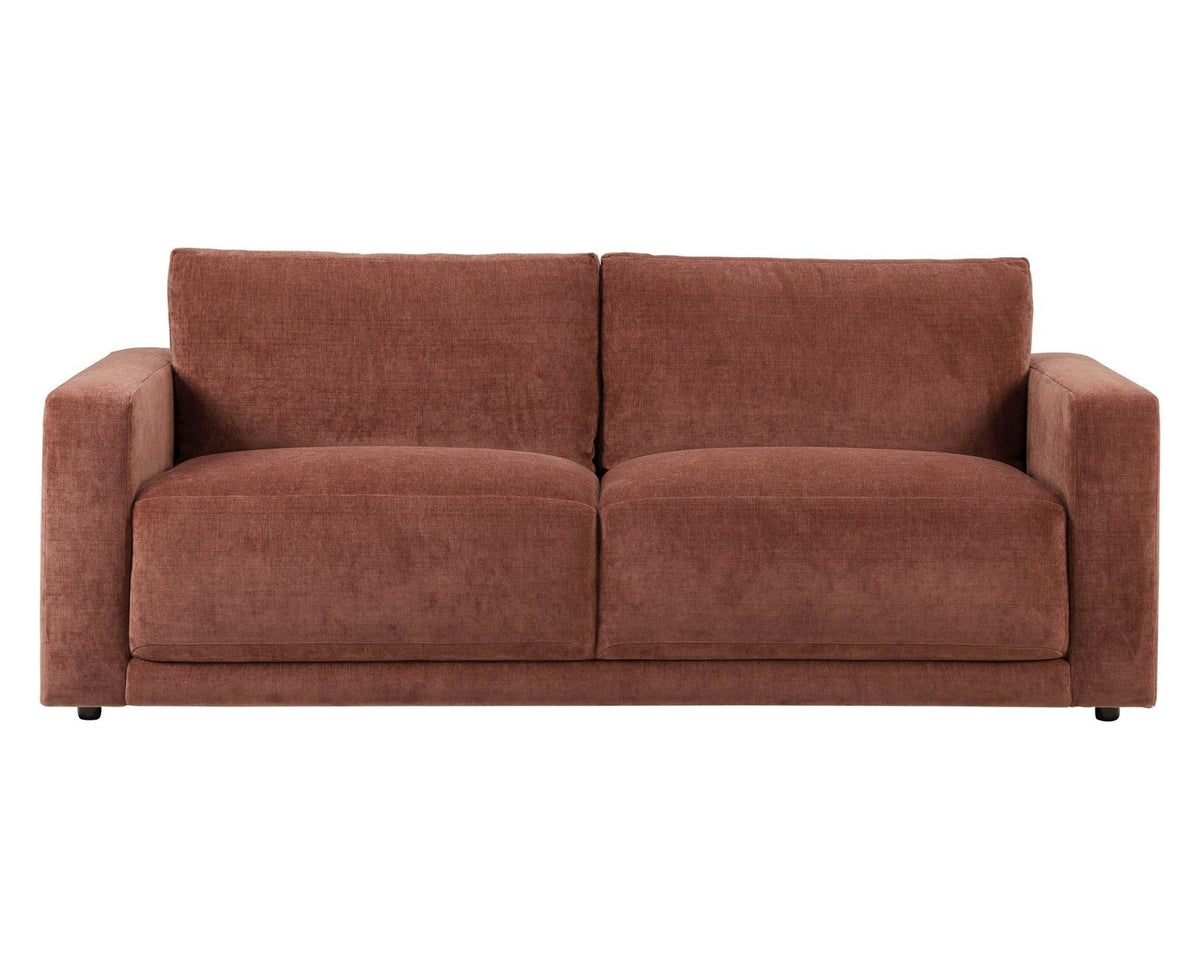 Chicago 3 Seater Sofa - Chenille Dark Rust – Feather & Black