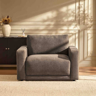Chicago Loveseat - Chenille Mushroom – Feather & Black