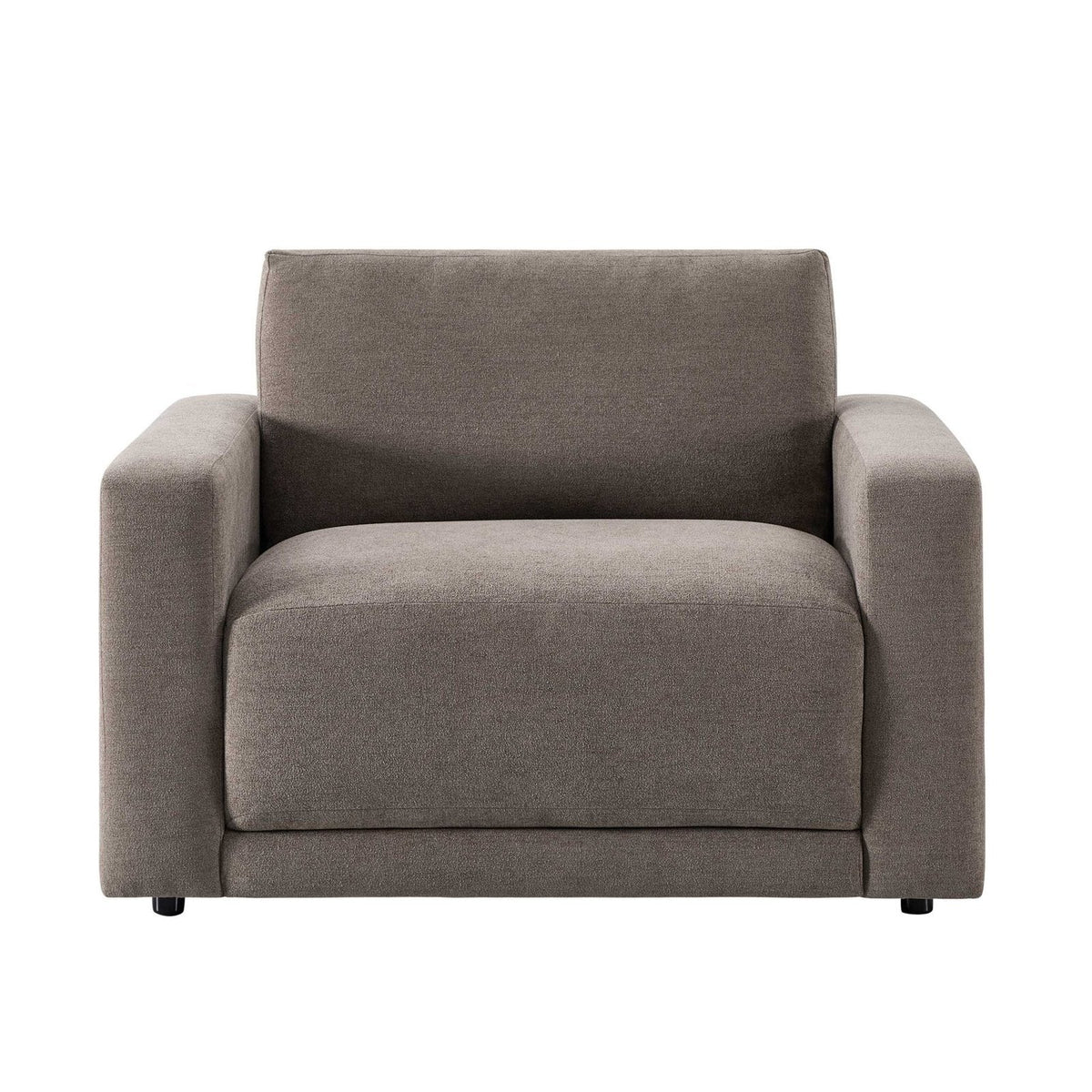 Chicago Loveseat - Chenille Mushroom – Feather & Black