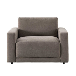 Chicago Loveseat - Chenille Mushroom – Feather & Black