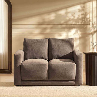 Chicago Small 2 Seater Sofa - Chenille Mushroom – Feather & Black