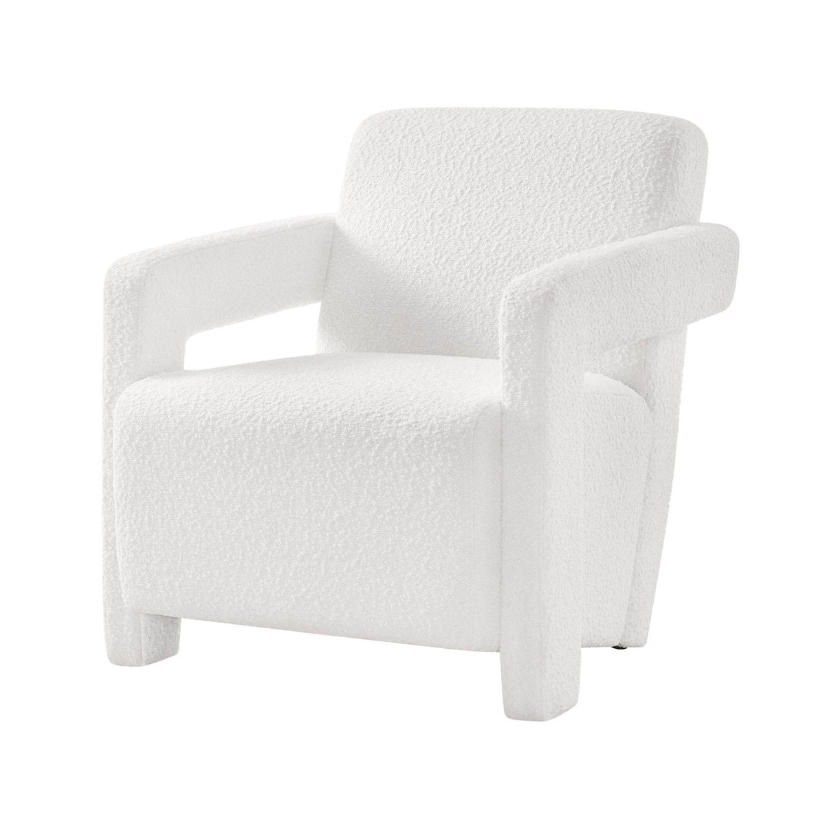 Ciara Accent Chair Feather & Black - Boucle Off White