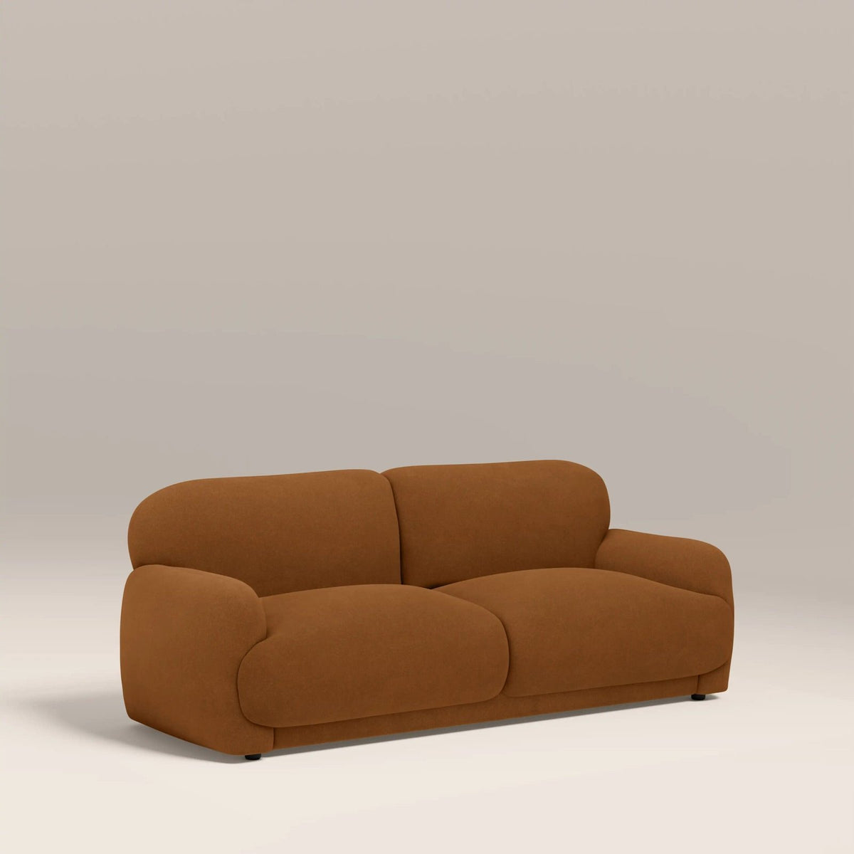 Cloud 2 Seater Sofa | Laura Ashley UK Caramel Brown Sustainable Mohair Velvet