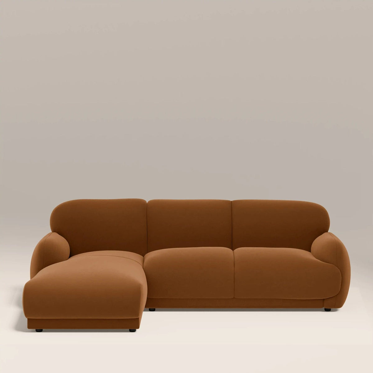 Cloud Left Hand Chaise Sofa | Caramel Brown Sustainable Mohair Velvet – Laura Ashley UK