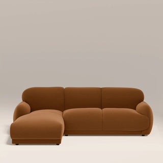Cloud Left Hand Chaise Sofa | Caramel Brown Sustainable Mohair Velvet – Laura Ashley UK