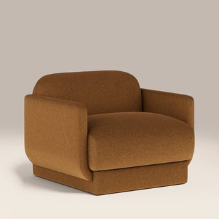 Connick Armchair | Caramel Laura Ashley UK Brown Sustainable Mohair Velvet