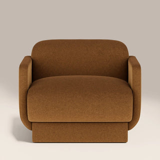Connick Armchair | Caramel Laura Ashley UK Brown Sustainable Mohair Velvet