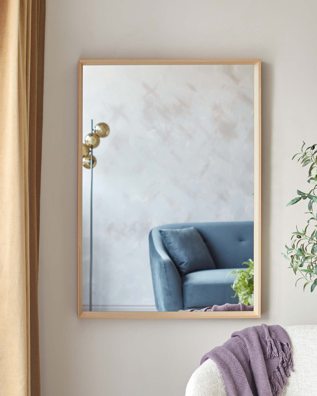 Corban Large Wall Mirror Oak – Laura Ashley UK