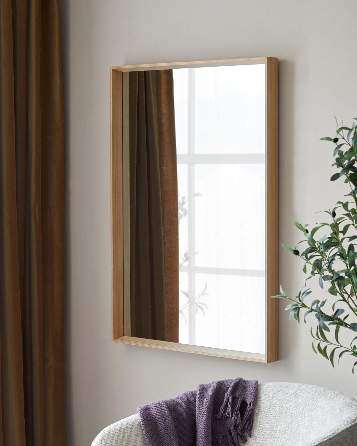 Corban Large Wall Mirror Oak – Laura Ashley UK