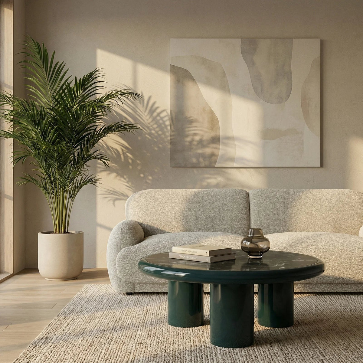 Laura Ashley Carson Round Coffee Table | Emerald Green Marble & High Gloss Emerald Green