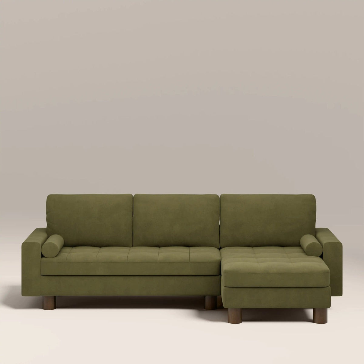 Laura Ashley Diego Reversible Corner 3 Seater Sofa Bed | Moss Green Mohair Sustainable Velvet