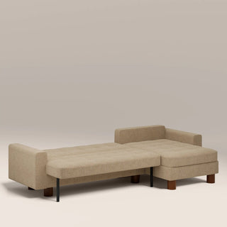 Laura Ashley Diego Reversible Corner 3 Seater Sofa Bed | Speckled Latte Boucle