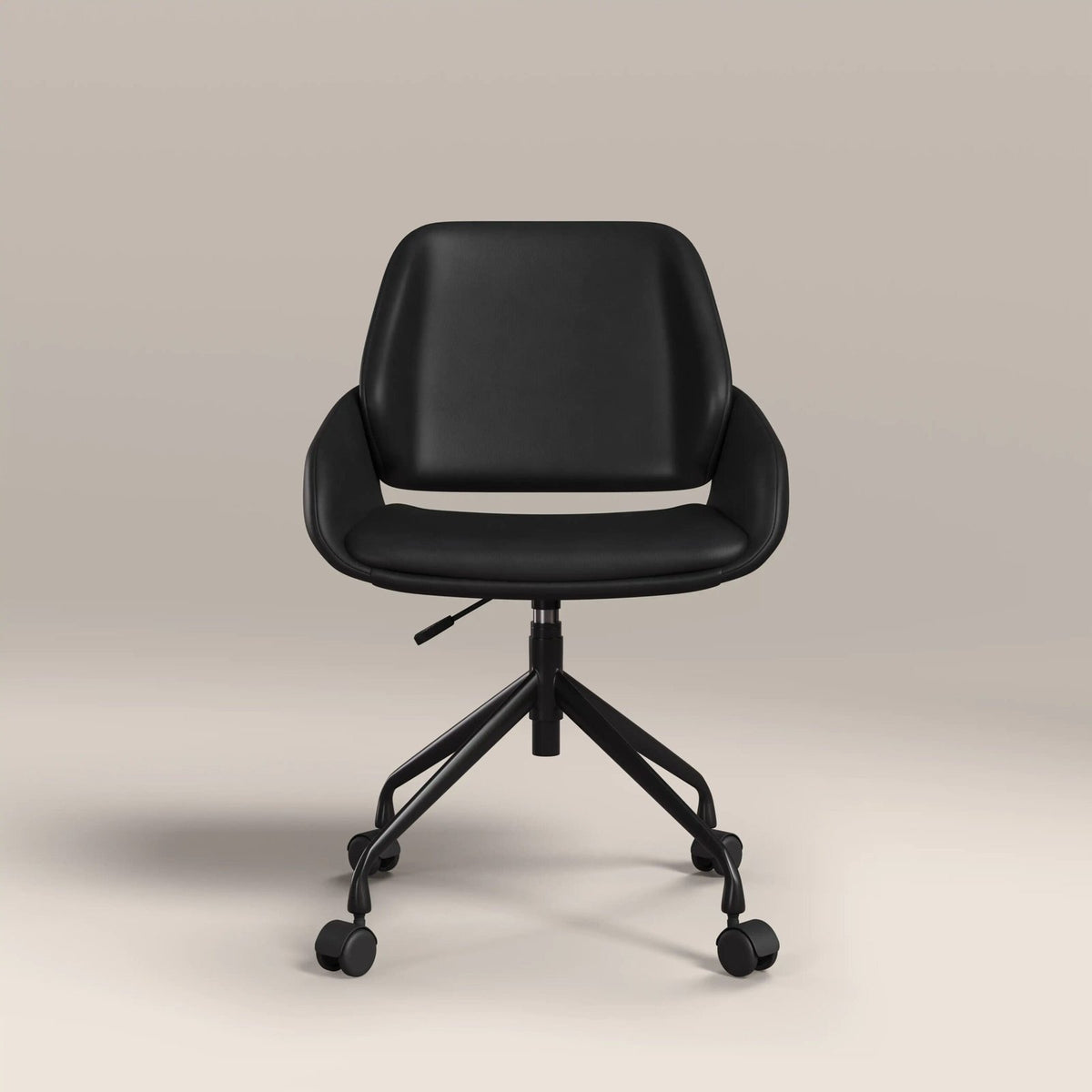 Laura Ashley Franklin Office Chair | Vintage Black Faux Leather & Black