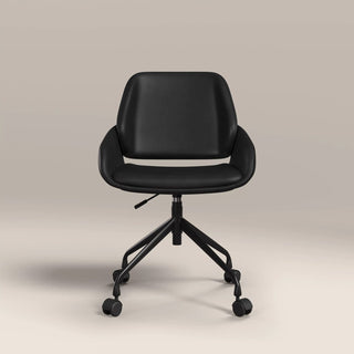 Laura Ashley Franklin Office Chair | Vintage Black Faux Leather & Black