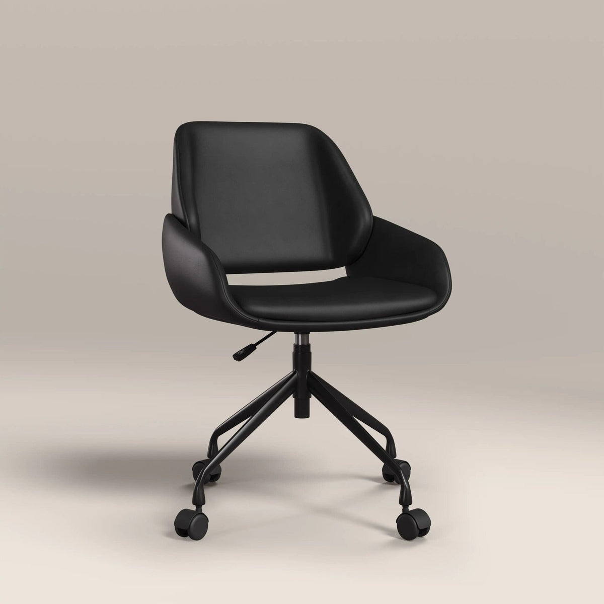 Laura Ashley Franklin Office Chair | Vintage Black Faux Leather & Black