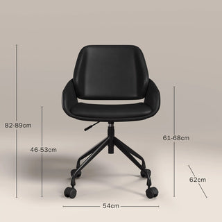 Laura Ashley Franklin Office Chair | Vintage Black Faux Leather & Black
