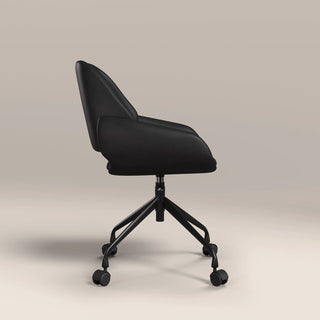 Laura Ashley Franklin Office Chair | Vintage Black Faux Leather & Black