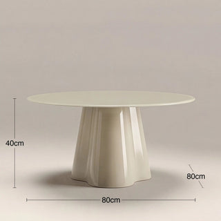 Laura Ashley Hadley Round Coffee Table | Soft Ecru Sandblasted Glass & High Gloss Ecru