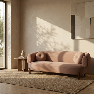 Laura Ashley Hallfield 3 Seater Sofa | Blush Pink Sustainable Velvet