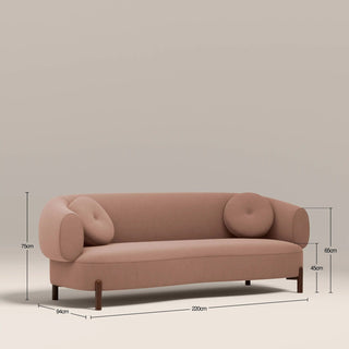 Laura Ashley Hallfield 3 Seater Sofa | Blush Pink Sustainable Velvet