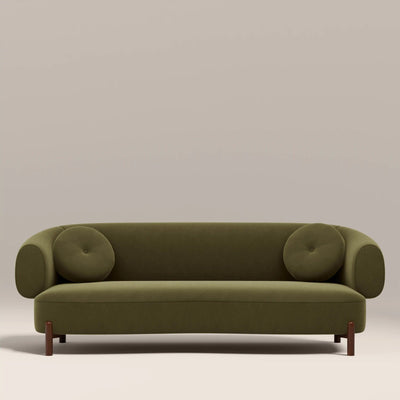 Laura Ashley Hallfield 3 Seater Sofa | Moss Green Sustainable Mohair Velvet