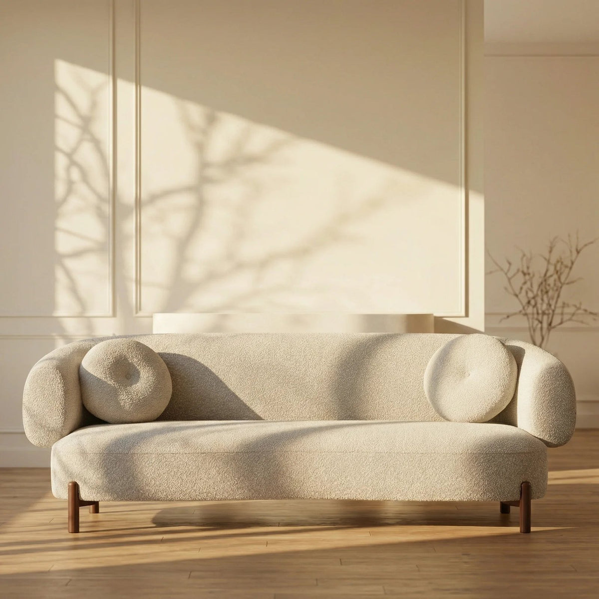 Laura Ashley Hallfield 3 Seater Sofa | Speckled Stone Sustainable Boucle