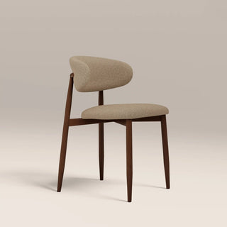 Laura Ashley Halston Dining Chair | Latte Sustainable Fabric & Walnut