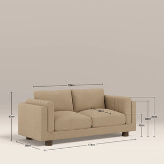 Laura Ashley Halton 2 Seater Sofa | Speckled Latte Boucle
