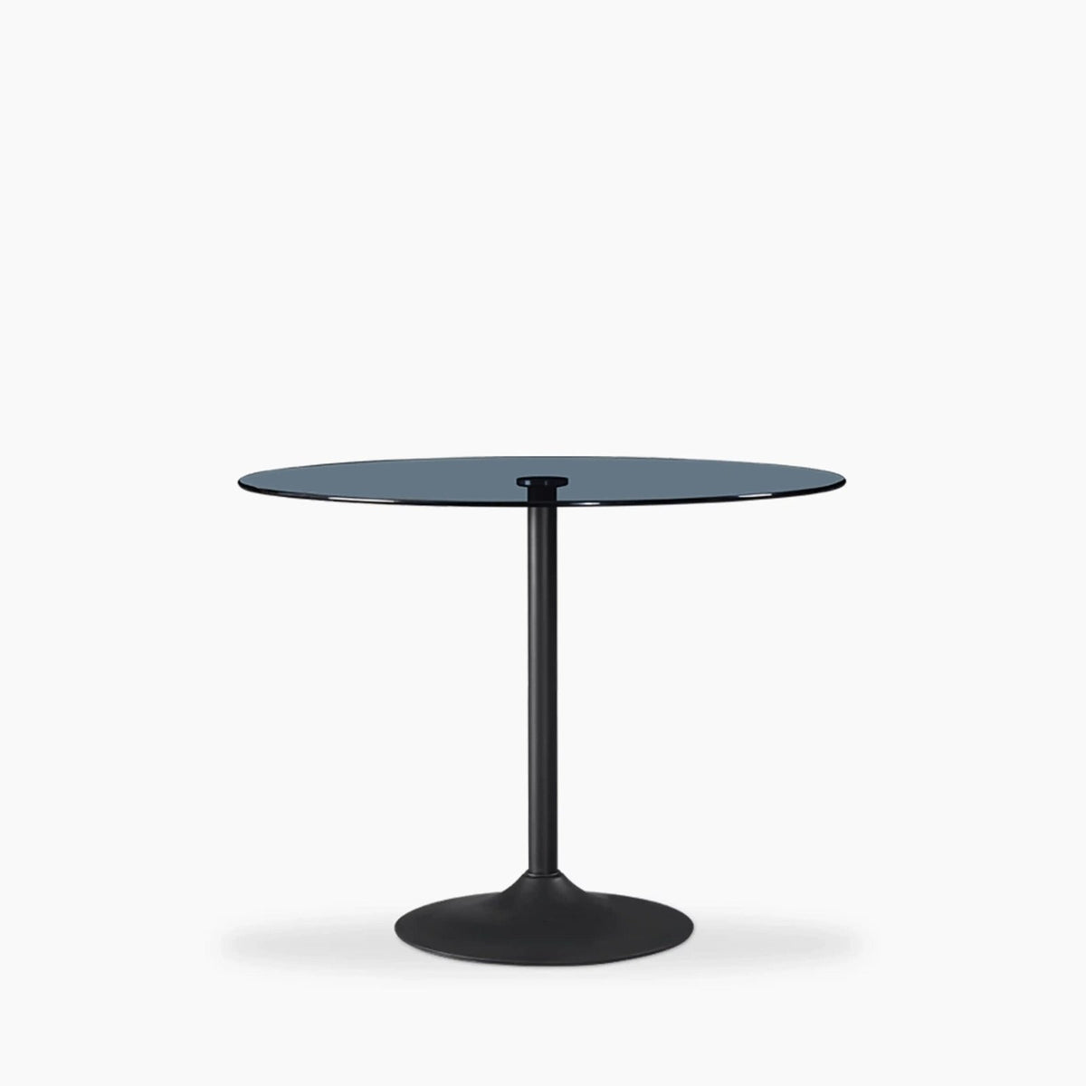 Laura Ashley Ida 4 Seat Round Dining Table | Smoked Glass & Black
