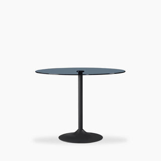 Laura Ashley Ida 4 Seat Round Dining Table | Smoked Glass & Black