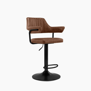 Laura Ashley Mindy Adjustable Stool | Vintage Tan Faux Leather &amp; Black