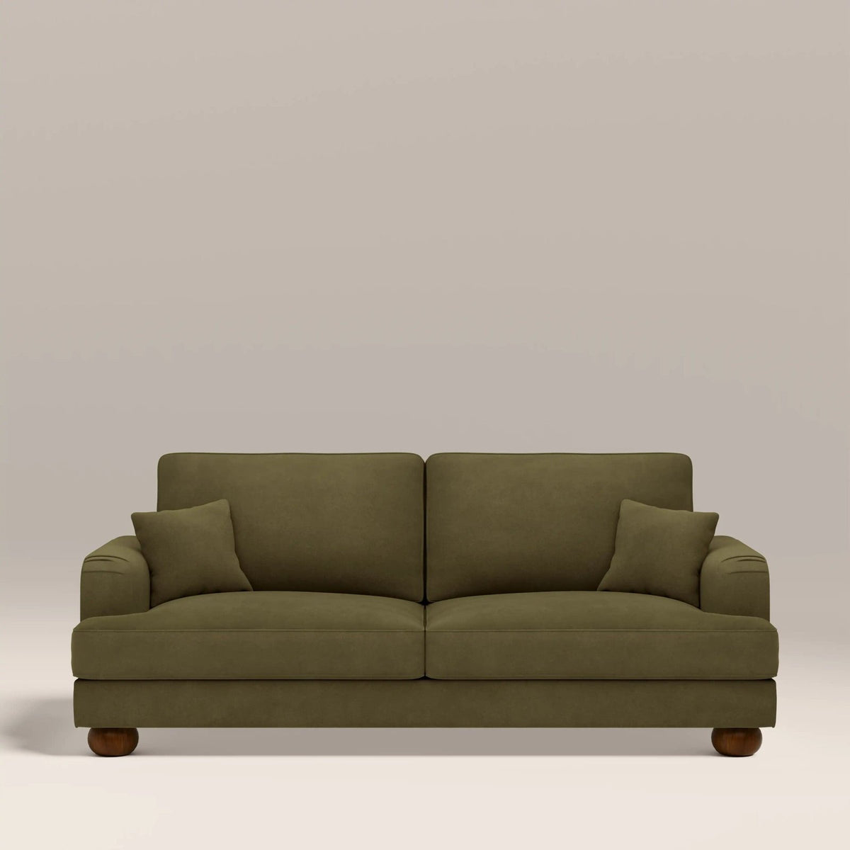 Laura Ashley Nola 3 Seater Sofa | Moss Green Sustainable Mohair Velvet