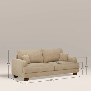 Laura Ashley Nola 3 Seater Sofa | Speckled Latte Boucle