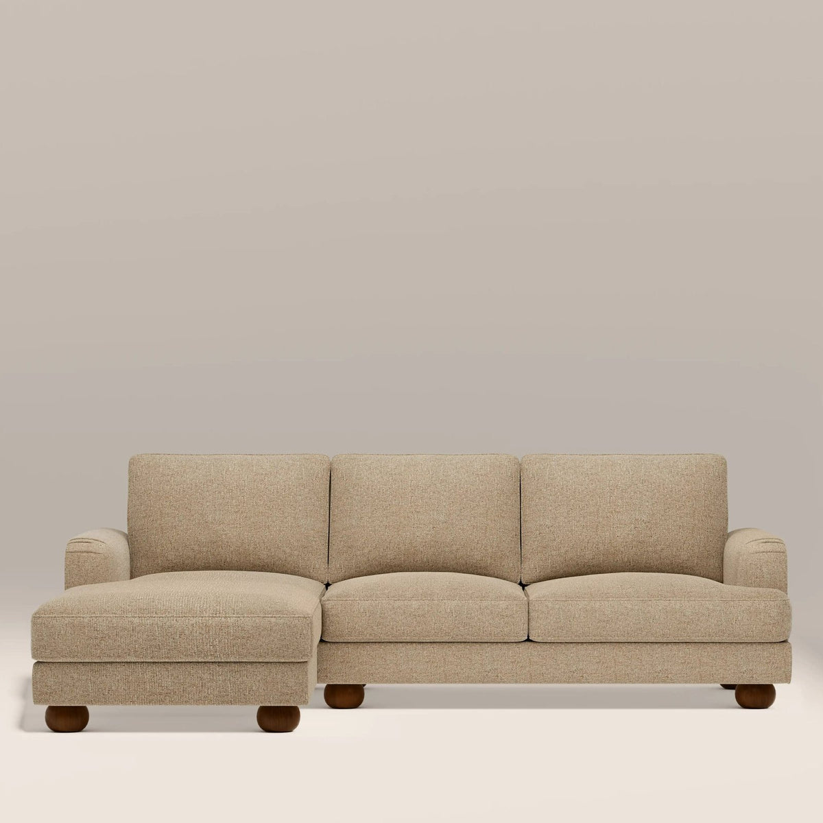 Laura Ashley Nola Left Hand Chaise Sofa | Speckled Latte Boucle