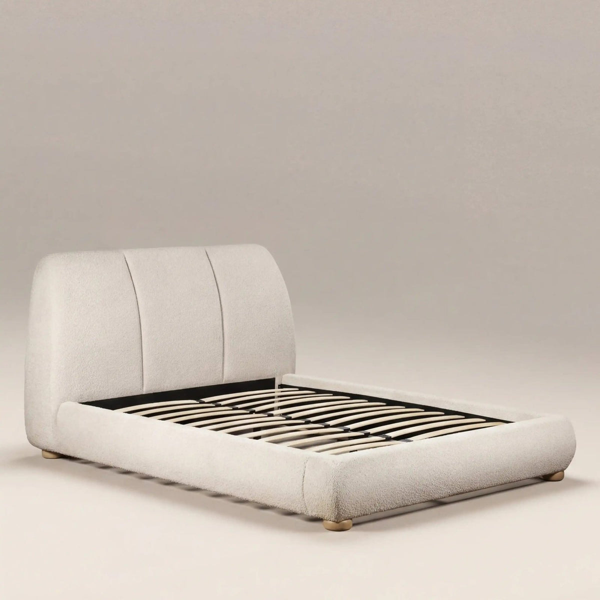 Laura Ashley Paro Super King Bed | Ivory Boucle &amp; Natural